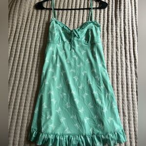 green lightweight flowy dress